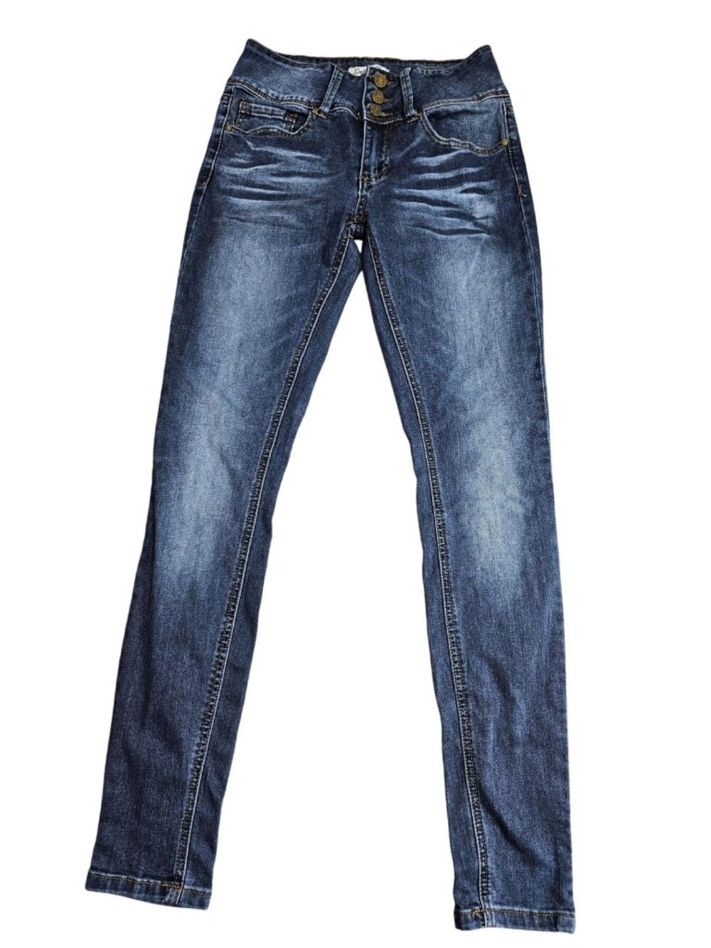 Indigo Rein Skinny‎ Ankle Jeans Juniors 7 Blue Med Wash Mid Rise Stretch Denim